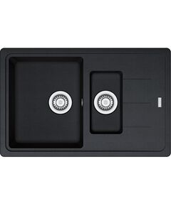 Мийка кухонна Franke Basis, фраграніт, прямокутник, з крилом, 780х500х200мм, чаша - 2, накладна, BFG 651-78, онікс, фото  | SNABZHENIE.com.ua