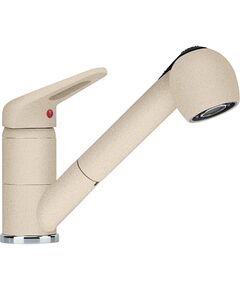 Змішувач для кухні Franke Novara Plus, довж.виливу - 195мм, витяжний, 1важіль, бежевий, фото  | SNABZHENIE.com.ua