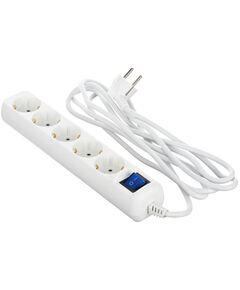 2E Мережевий подовжувач 5XSchuko з вимикачем, 3G*1.5мм2, 3м, white, фото  | SNABZHENIE.com.ua