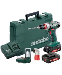 Metabo BS18Quick акумуляторний, 18V 2x2Ah, з / у, кофр, кут.насадка, набір SP (9 шт), фото  | SNABZHENIE.com.ua