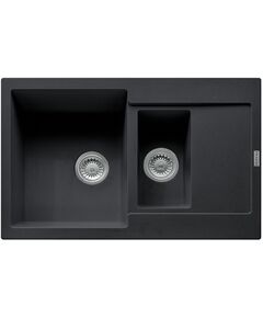 Мийка кухонна Franke Maris, фраграніт, прямокутник, з крилом, 780х500х200мм, чаша - 2, накладна, MRG 651-78, онікс, фото  | SNABZHENIE.com.ua