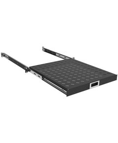 Полиця ZPAS 19", 1U, висувна , глибиною 350-450 мм, чорна, фото  | SNABZHENIE.com.ua
