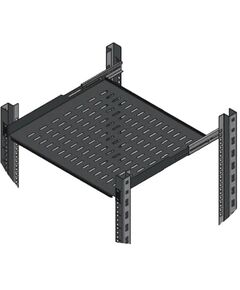 Полиця MIRSAN 19", 1U, регульована 350-440 мм, чорна, фото  | SNABZHENIE.com.ua