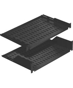 Полиця MIRSAN 19", 1U, консольна, глибина 250 мм, чорна, фото  | SNABZHENIE.com.ua