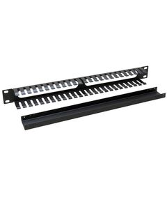 Кабельний організатор ZPAS 19", 1U, однобічна гребінка, метал, фото  | SNABZHENIE.com.ua