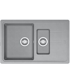 Мийка кухонна Franke Basis, фраграніт, прямокутник, з крилом, 780х500х200мм, чаша - 2, накладна, BFG 651-78, сірий камінь, фото  | SNABZHENIE.com.ua