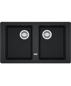 Мийка кухонна Franke Basis, фраграніт, прямокутник, без крила, 860х500х200мм, чаша - 2, накладна, BFG 620, онікс, фото  | SNABZHENIE.com.ua