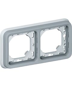 Legrand Plexo Legrand Супорт з рамкою для вбудованого монтажу - сірий - 2 пости, фото  | SNABZHENIE.com.ua