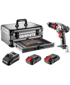 Набір Energy+ в алюмінієвій валізі: дриль-шуруповерт 2x18 В/2,0 Агод., 10 мм + 109 приналежностей GRAPHITE, фото  | SNABZHENIE.com.ua
