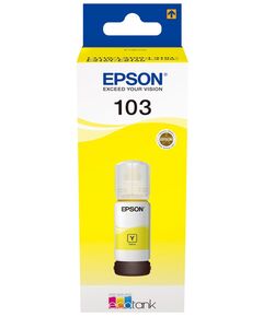 Контейнер з чорнилом Epson 103 EcoTank L1110/L1250/L3100/L3101/L3110/L3150/L3151/L3156/L3200/L3201/L3250/L3251/L3256/L3260/L3266/L3550/L3560/L5190/L5590/L5290  yellow, фото  | SNABZHENIE.com.ua