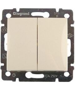 Legrand Вимикач двоклавішний 10АХ 250 автоматичні клеми (Valena Classic)[слонова кістка], фото  | SNABZHENIE.com.ua