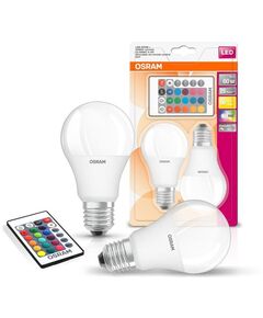 Osram Набір ламп 2шт LED E27 RGB 9Вт 2700К 806Лм пульт ДУ A60, фото  | SNABZHENIE.com.ua