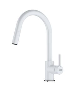 Змішувач для кухні Franke Lina, довж.виливу - 215мм, витяжний, 1важіль, білий, фото  | SNABZHENIE.com.ua