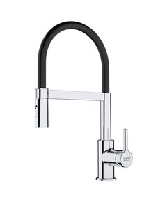 Змішувач для кухні Franke Lina, довж.виливу - 215мм, гнучкий, 1важіль, хром-чорний, фото  | SNABZHENIE.com.ua