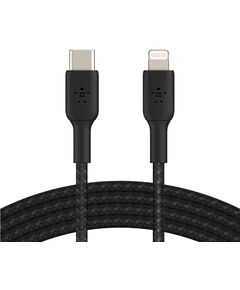 Кабель USB-C > Lightning заряджання/синхронізації Belkin 2м, 30Вт, Type-C, плетений, чорний, фото  | SNABZHENIE.com.ua