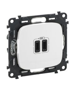 Legrand Розетка Valena ALLURE USB-С + USB-С, 3А 5В, білий, фото  | SNABZHENIE.com.ua