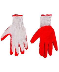 Рукавиці робочі бавовняні з гумовим покриттям червоні, розмір 9 Top Tools, фото  | SNABZHENIE.com.ua