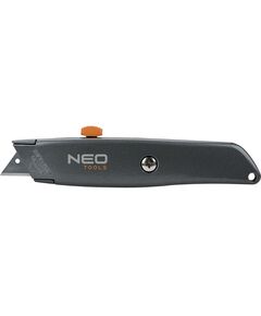 Ніж трапецієвидний 18 мм, металевий корпус NEO 63-702, фото  | SNABZHENIE.com.ua