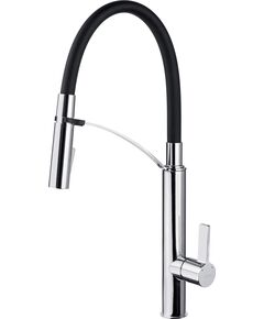 Змішувач для кухні Deante Gerbera, довж.виливу - 200мм, витяжний, 1важіль, хром-чорний, фото  | SNABZHENIE.com.ua