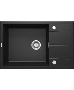 Мийка кухонна Deante Eridan, граніт, прямокутник, з крилом, 780х500х210мм, чаша - 1, накладна, металічний графіт, фото  | SNABZHENIE.com.ua