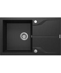 Мийка кухонна Deante Andante, граніт, прямокутник, з крилом, 780х490х194мм, чаша - 1, накладна, металічний графіт, фото  | SNABZHENIE.com.ua