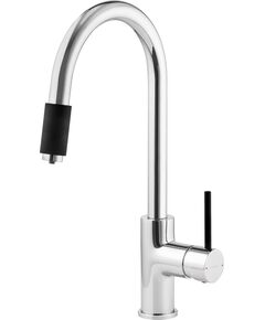 Змішувач для кухні Deante Aster, довж.виливу - 206мм, поворотний, 1+фільтр, хром-чорний, фото  | SNABZHENIE.com.ua