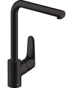 Змішувач для кухні Hansgrohe Focus, довж.виливу - 237мм, поворотний, 1важіль, KM280, матовий чорний, фото  | SNABZHENIE.com.ua