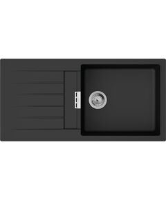 Мийка кухонна Hansgrohe S52, граніт, прямокутник, з крилом, 980х480х190мм, чаша - 1, накладна, S520-F480, чорний графіт, фото  | SNABZHENIE.com.ua