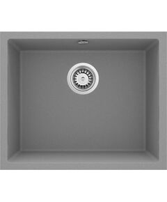 Мийка кухонна Deante Corda, граніт, квадрат, без крила, 550х460х204мм, чаша - 1, врізна, металічний сірий, фото  | SNABZHENIE.com.ua