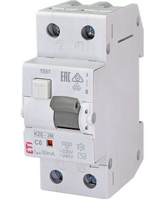 ETI Диф. автоматичний вимикач KZS-2M C 6/0,03 тип AC (10kA), фото  | SNABZHENIE.com.ua