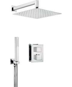 Душовий набір Deante Box з термостатичним змішувачем, верхній душ квадрат., лійка, кріпл. - прихованого монтажу, хром, фото  | SNABZHENIE.com.ua