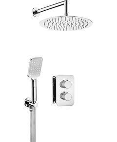 Душовий набір Deante Box з термостатичним змішувачем, верхній душ круг., лійка, кріпл. - прихованого монтажу, хром, фото  | SNABZHENIE.com.ua