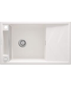 Мийка кухонна Deante Magnetic, граніт, прямокут., з крилом, 820х500х219мм, чаша - 1, накладна, алебастр, фото  | SNABZHENIE.com.ua