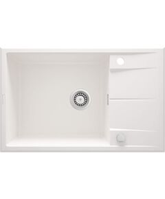 Мийка кухонна Deante Eridan, граніт, прямокут., з крилом, 780х500х210мм, чаша - 1, накладна, алебастр, фото  | SNABZHENIE.com.ua