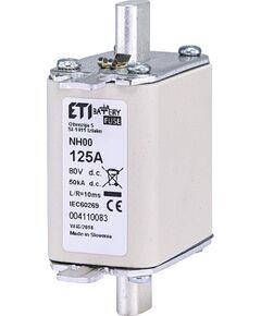 ETI Запобіжник NH-00 Battery 125A 80V DC, фото  | SNABZHENIE.com.ua