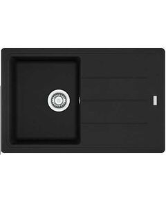 Мийка кухонна Franke Basis, фраграніт, прямокутник, з крилом, 780х500х200мм, чаша - 1, накладна, BFG 611-78, чорний матовий, фото  | SNABZHENIE.com.ua