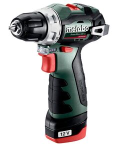 Metabo Шурпокрут-дриль POWERMAXX BS BL, акумуляторний, 2*12В, 2 Аг, 0-400/0-1500об/хв, патрон 1-10мм, 20/38Нм, кейс, 0.8кг, фото  | SNABZHENIE.com.ua