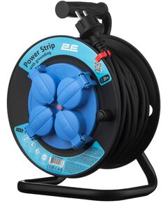 2E Мережевий подовжувач4XSchuko на котушці, ІР44, 3G*1.5мм, 20м, black, фото  | SNABZHENIE.com.ua
