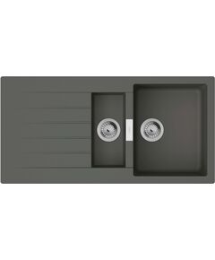 Мийка кухонна Hansgrohe S52, граніт, прямокутник, з крилом, 980х480х190мм, чаша - 1.5, врізна, сірий камінь, фото  | SNABZHENIE.com.ua