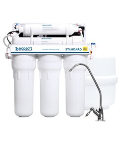 Фільтр зворотного осмосу Ecosoft Standard 5-50P PRO з помпою та мінералізатором, мембрана 50gpd, кран капля, дренаж 1:2, фото  | SNABZHENIE.com.ua