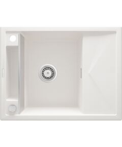 Мийка кухонна Deante Magnetic, граніт, прямокут., з крилом, 640х500х219мм, чаша - 1, врізна, алебастр, фото  | SNABZHENIE.com.ua