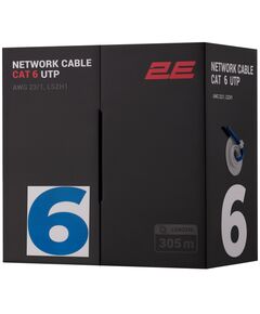 Кабель "вита пара" 2E CAT 6, U-UTP, 305м, AWG 23/1, LSZH-1, синій, фото  | SNABZHENIE.com.ua