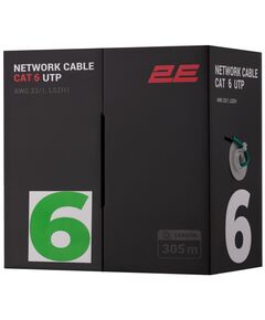 Кабель "вита пара" 2E CAT 6, U-UTP, 305м, AWG 23/1, LSZH-1, зелений, фото  | SNABZHENIE.com.ua