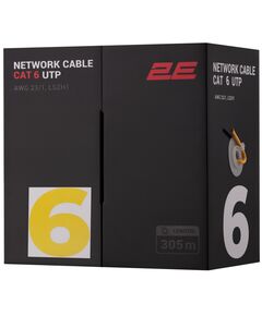 Кабель "вита пара" 2E CAT 6, U-UTP, 305м, AWG 23/1, LSZH-1, жовтий, фото  | SNABZHENIE.com.ua