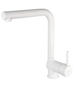 Змішувач для кухні Deante Aster, довж.виливу - 209мм, поворотний, витяжний, 1важіль, білий, фото  | SNABZHENIE.com.ua
