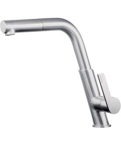 Змішувач для кухні Deante Silia, довж.виливу - 233мм, поворотний, витяжний, 1важіль, матова сталь, фото  | SNABZHENIE.com.ua