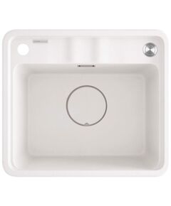 Мийка кухонна Deante Momi, граніт, квадрат, без крила, 500х440х230мм, чаша - 1, врізна, алебастр + кухонна дошка, фото  | SNABZHENIE.com.ua