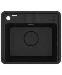 Мийка кухонна Deante Momi, граніт, квадрат, без крила, 500х440х230мм, чаша - 1, врізна, металічний графіт + кухонна дошка, фото  | SNABZHENIE.com.ua
