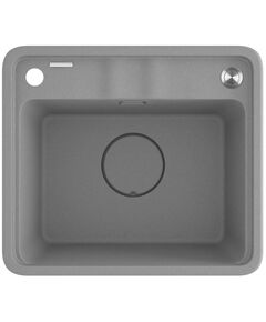 Мийка кухонна Deante Momi, граніт, квадрат, без крила, 500х440х230мм, чаша - 1, врізна, сірий + кухонна дошка, фото  | SNABZHENIE.com.ua