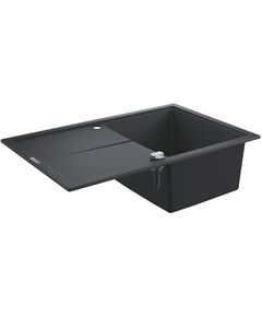 Мийка кухонна Grohe K400, граніт, прямокут., з крилом, 780x500x205мм, чаша - 1, врізна, чорний граніт, фото  | SNABZHENIE.com.ua